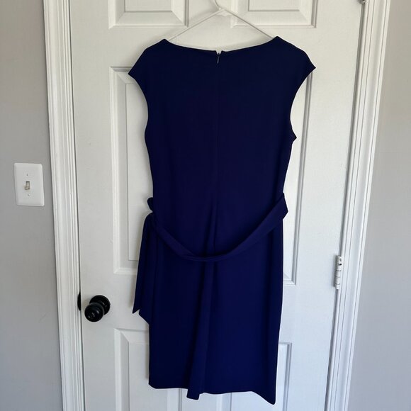 New Ralph Lauren Women’s Wrap-Style Cap Sleeve Dress - Blue - Picture 3 of 3